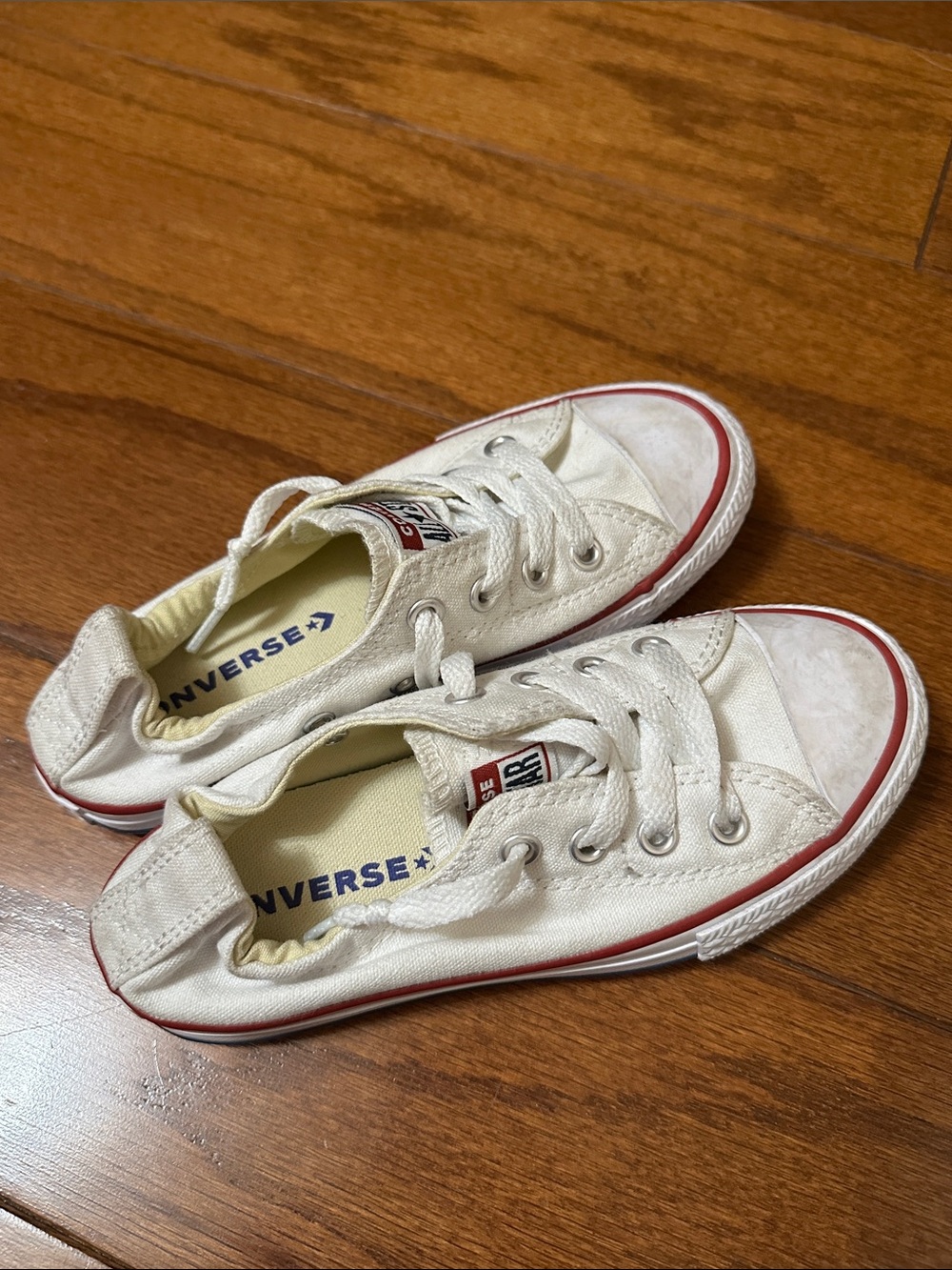 Converse All Star Kids White Canvas Lace-Up Sneakers